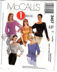 3457 1 HR SS-LS DOLMAN TOPS,SASH PATTERN SM-MD 8-10
